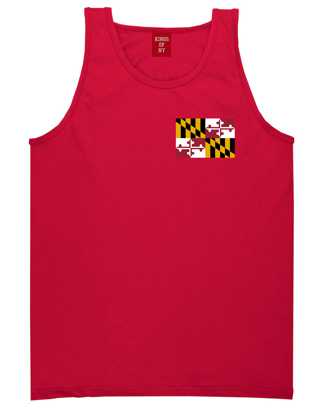 Maryland State Flag MD Chest Mens Tank Top T-Shirt Red