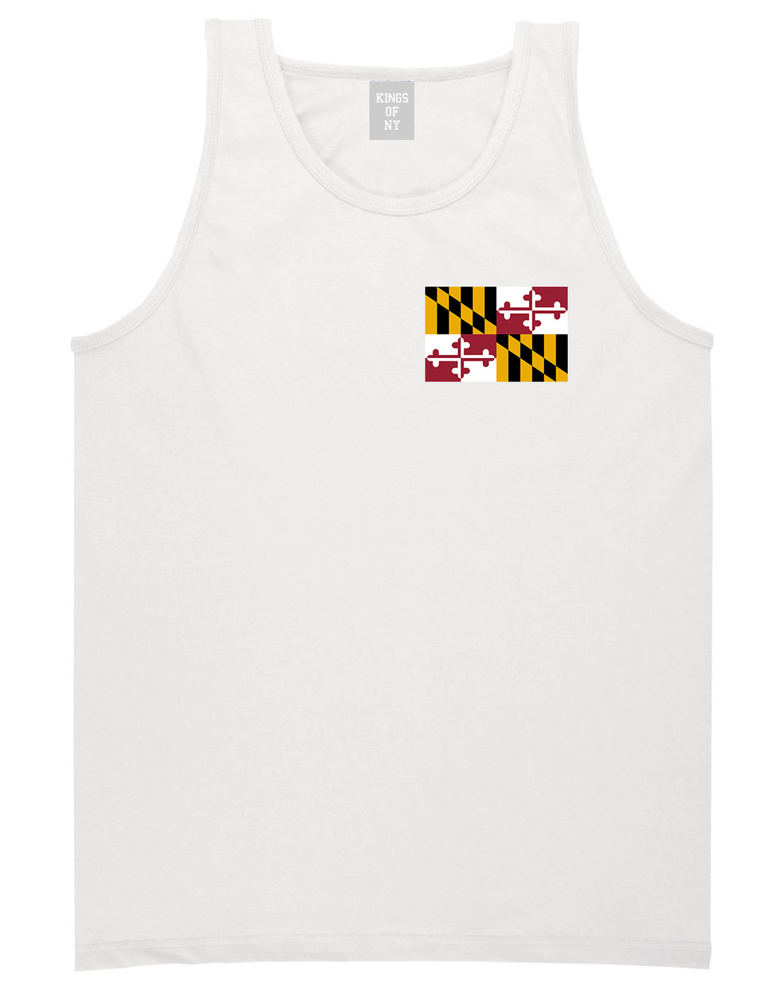 Maryland State Flag MD Chest Mens Tank Top T-Shirt White