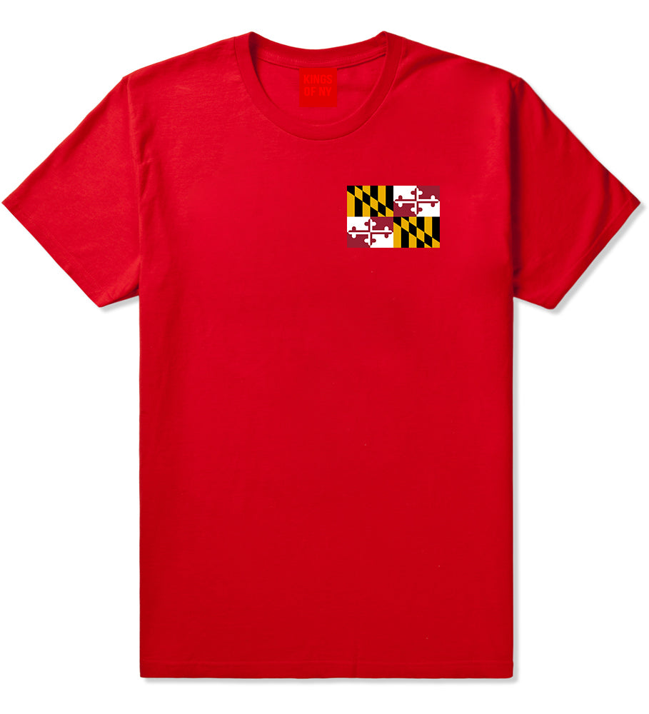 Maryland State Flag MD Chest Mens T-Shirt Red