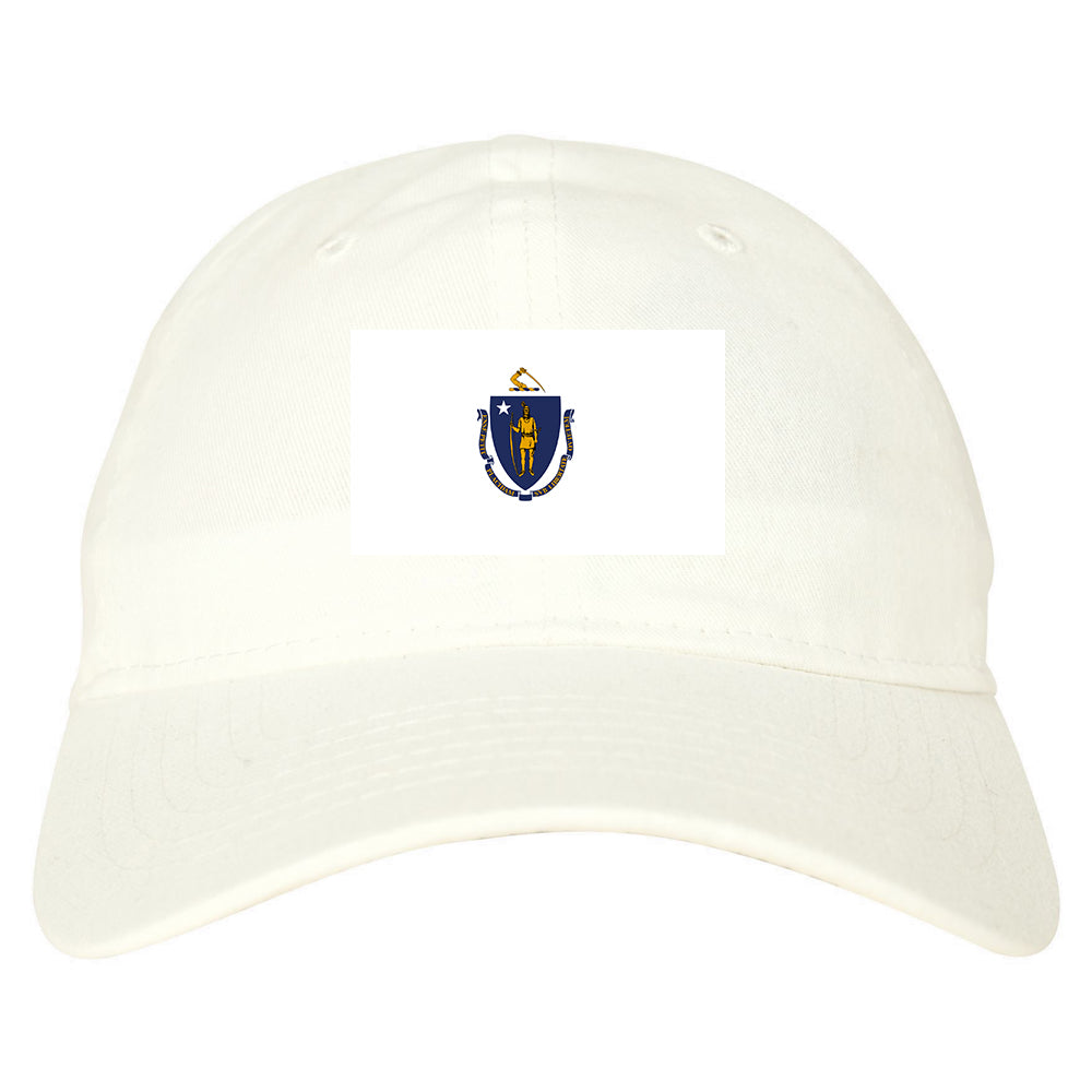 Massachusetts State Flag MA Chest Mens Dad Hat White