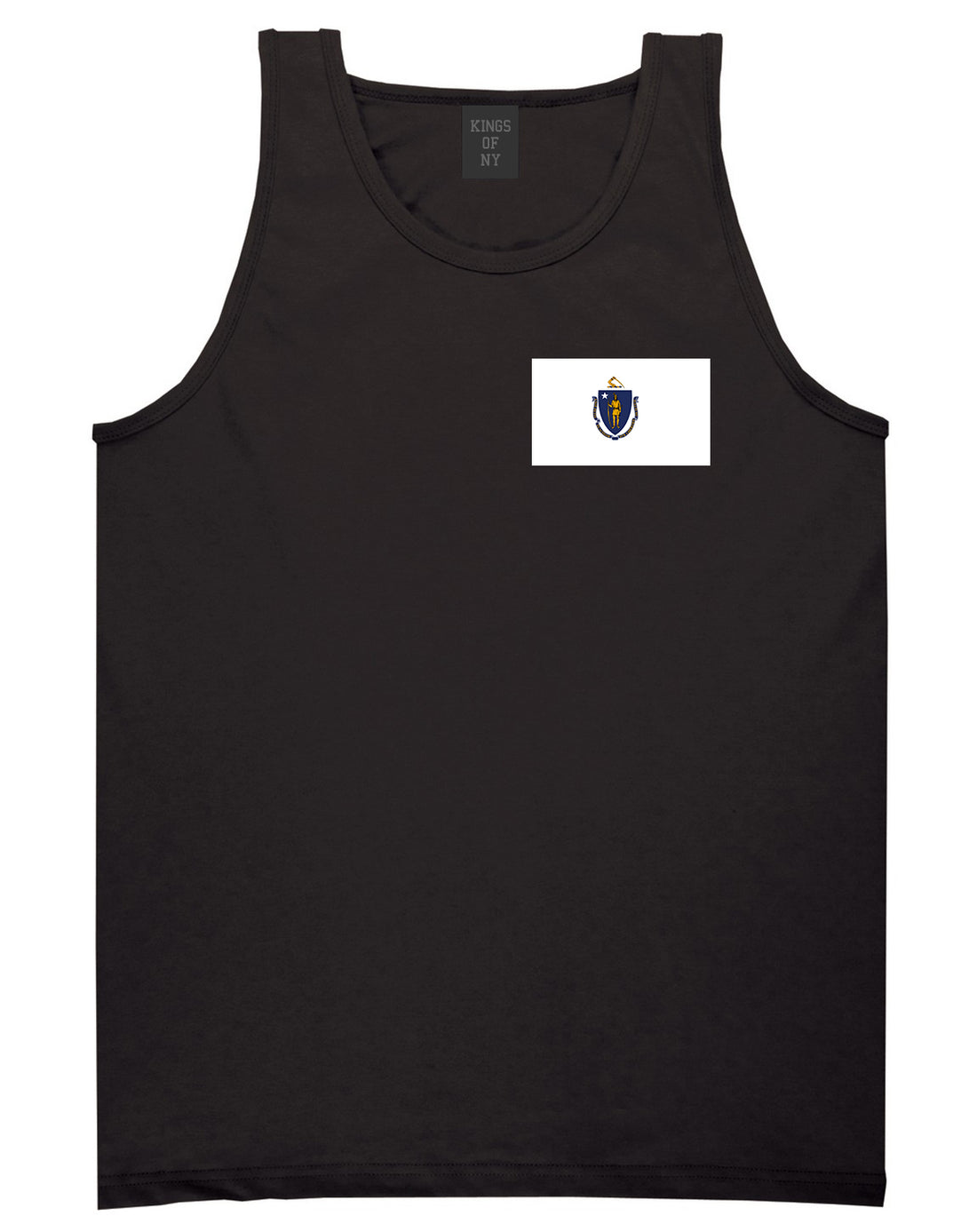 Massachusetts State Flag MA Chest Mens Tank Top T-Shirt Black