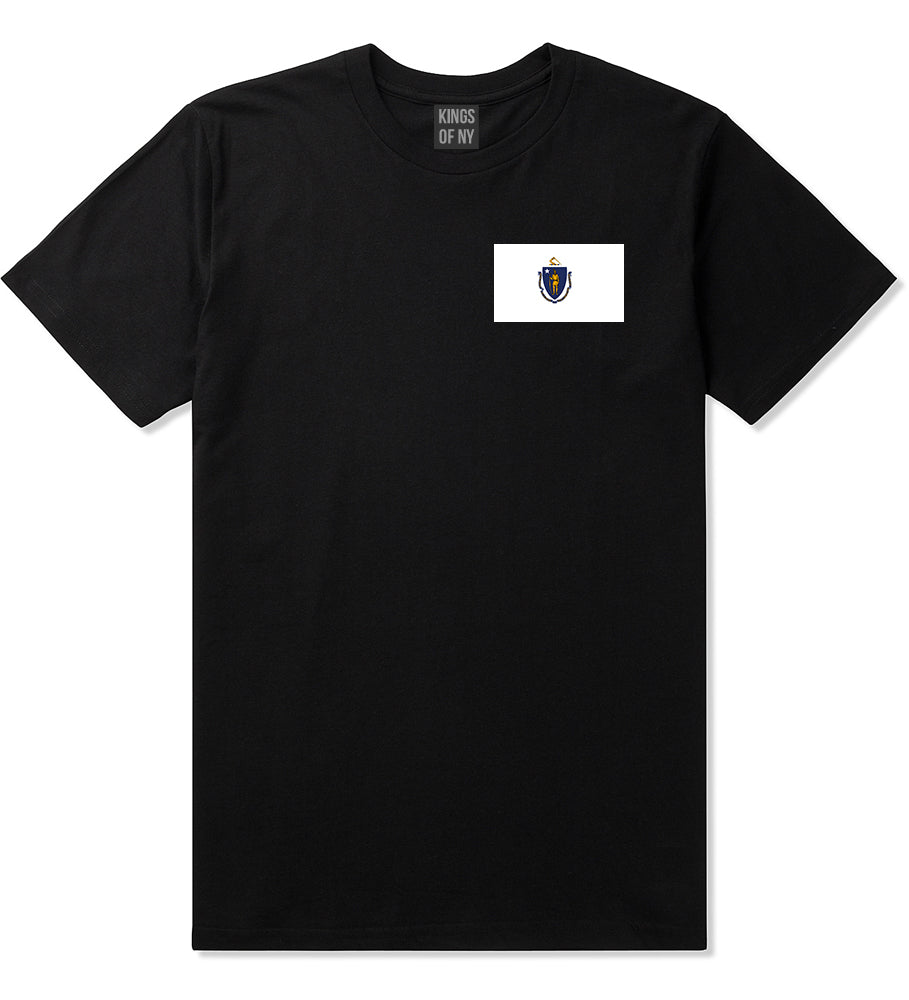 Massachusetts State Flag MA Chest Mens T-Shirt Black
