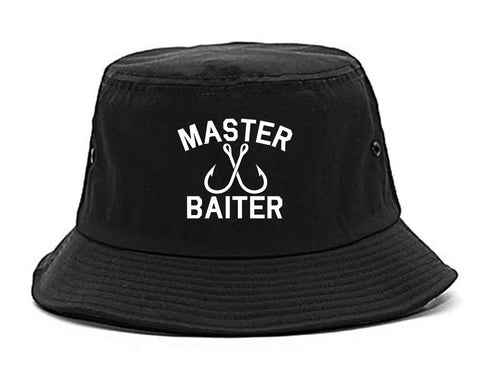 Master Baiter Fishing Hook Mens Bucket Hat Black