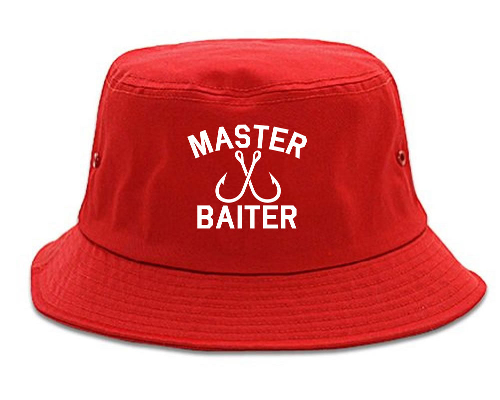 bucket hat fishing lures Master Baiter Fishing Hook Mens Bucket Hat Black / OS