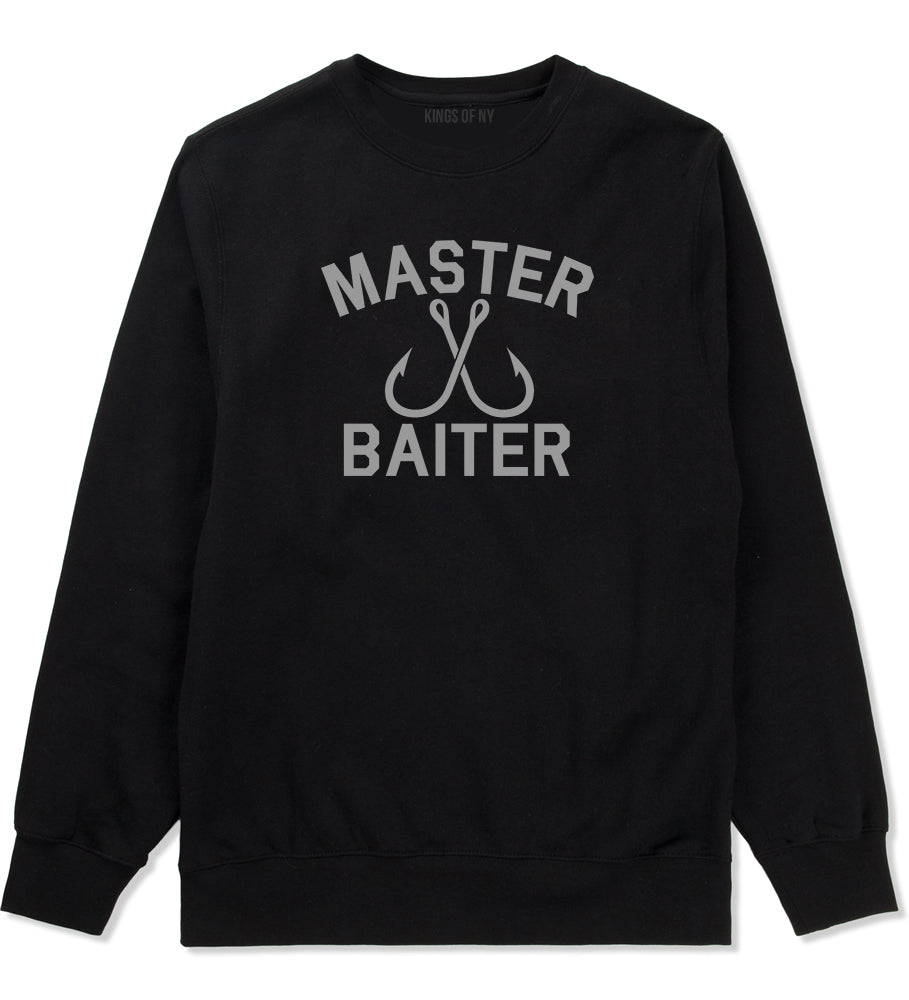 Master Baiter Fishing Hook Mens Crewneck Sweatshirt Black by Kings Of NY