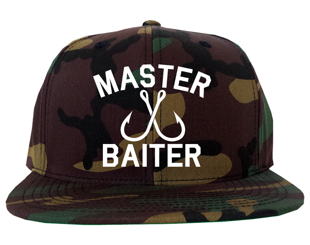 Master Baiter Fishing Hook Mens Snapback Hat by Kings of NY Camo / Os
