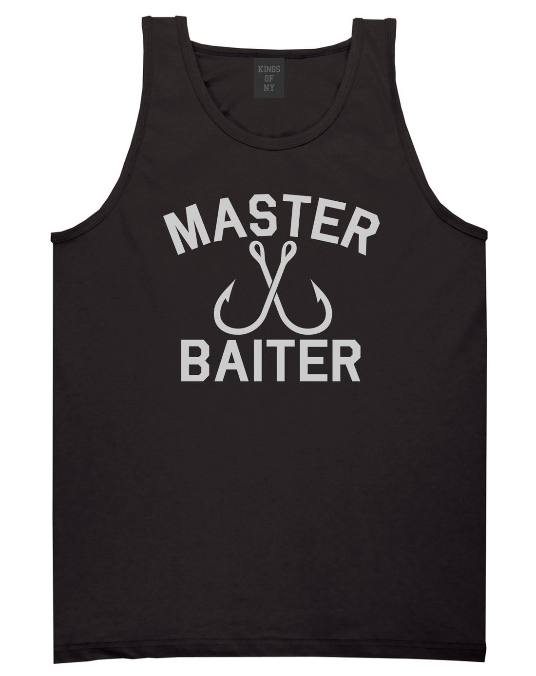 Master Baiter Fishing Hook Mens Tank Top Shirt Black by Kings Of NY
