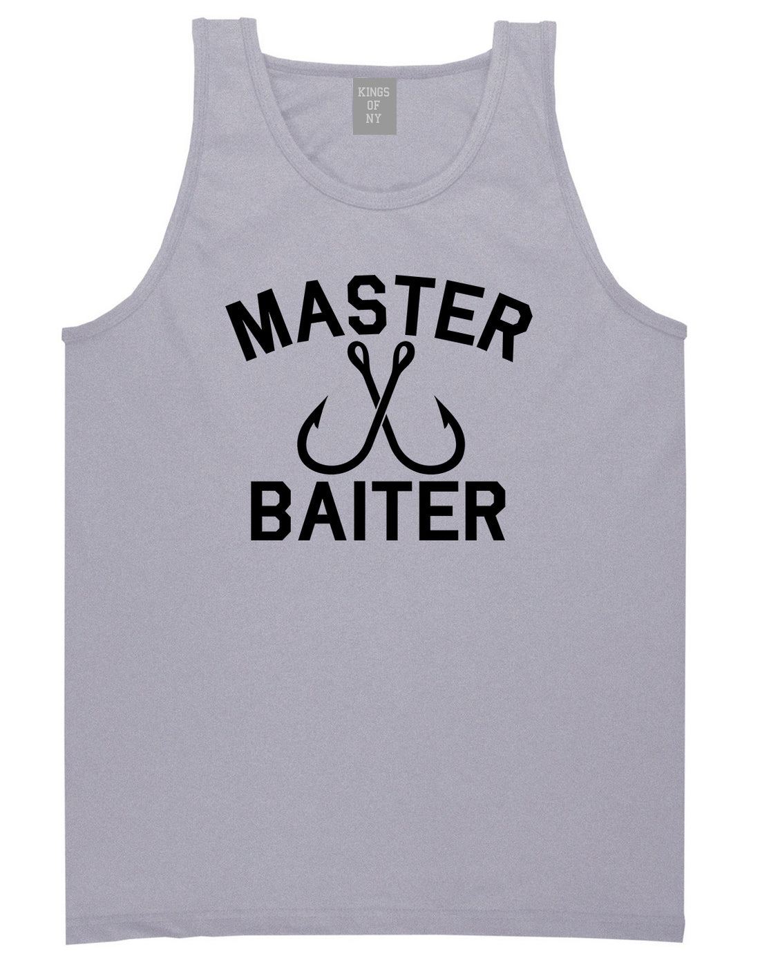 Master Baiter Fishing Hook Mens Tank Top Shirt Grey by Kings Of NY