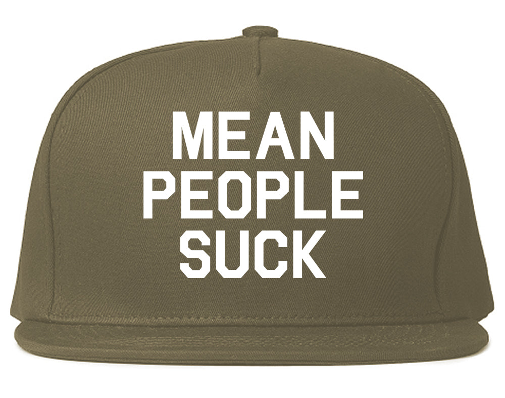 Mean People Suck Mens Snapback Hat Grey