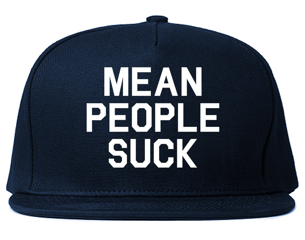 Mean People Suck Mens Snapback Hat Navy Blue