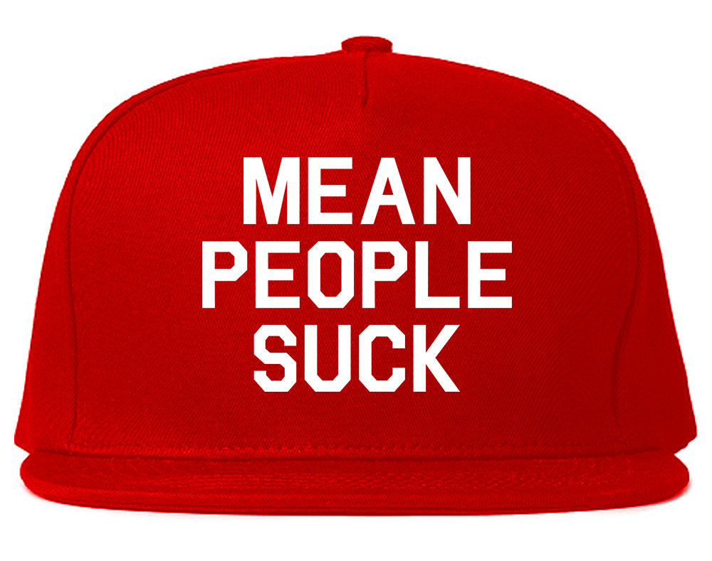 Mean People Suck Mens Snapback Hat Red