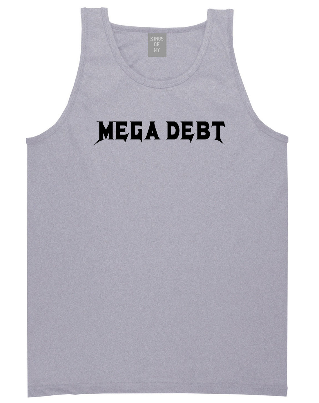 Mega Debt Funny Financial Mens Tank Top T-Shirt Grey