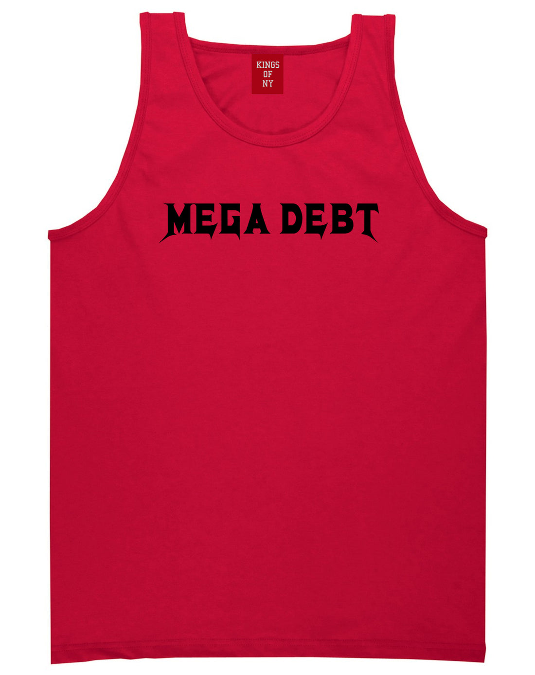 Mega Debt Funny Financial Mens Tank Top T-Shirt Red
