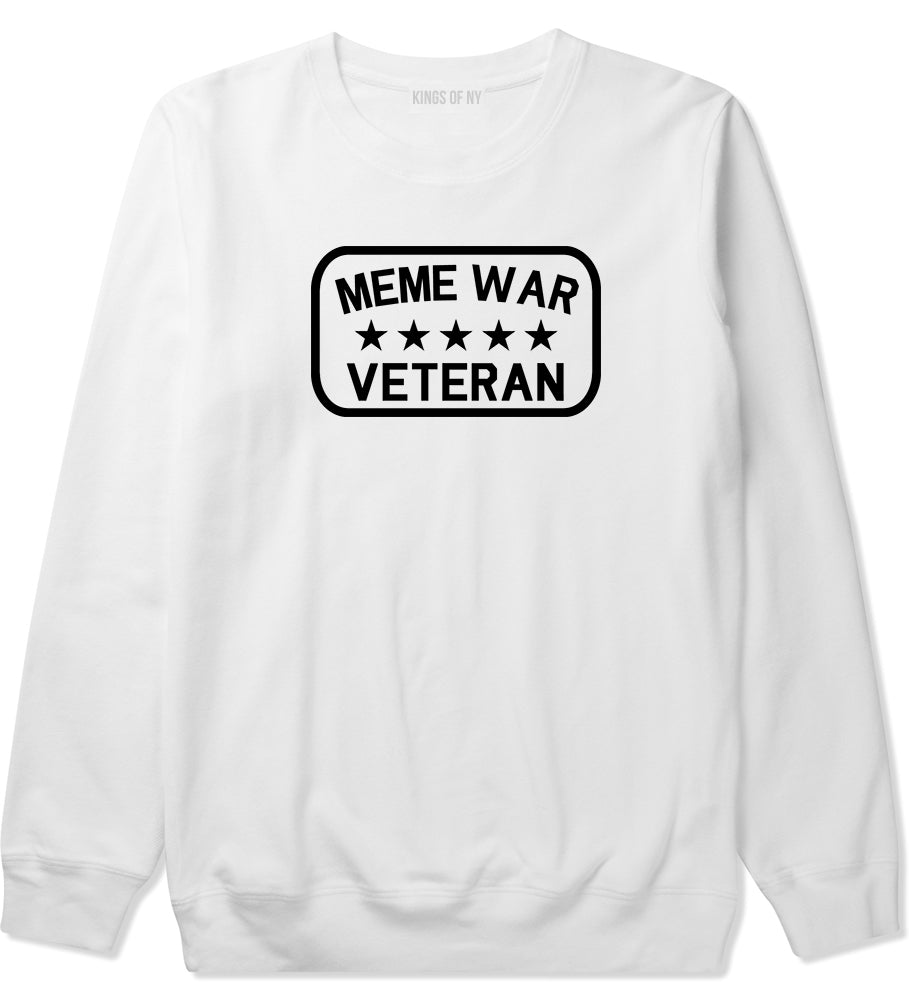 Meme War Veteran Mens Crewneck Sweatshirt White