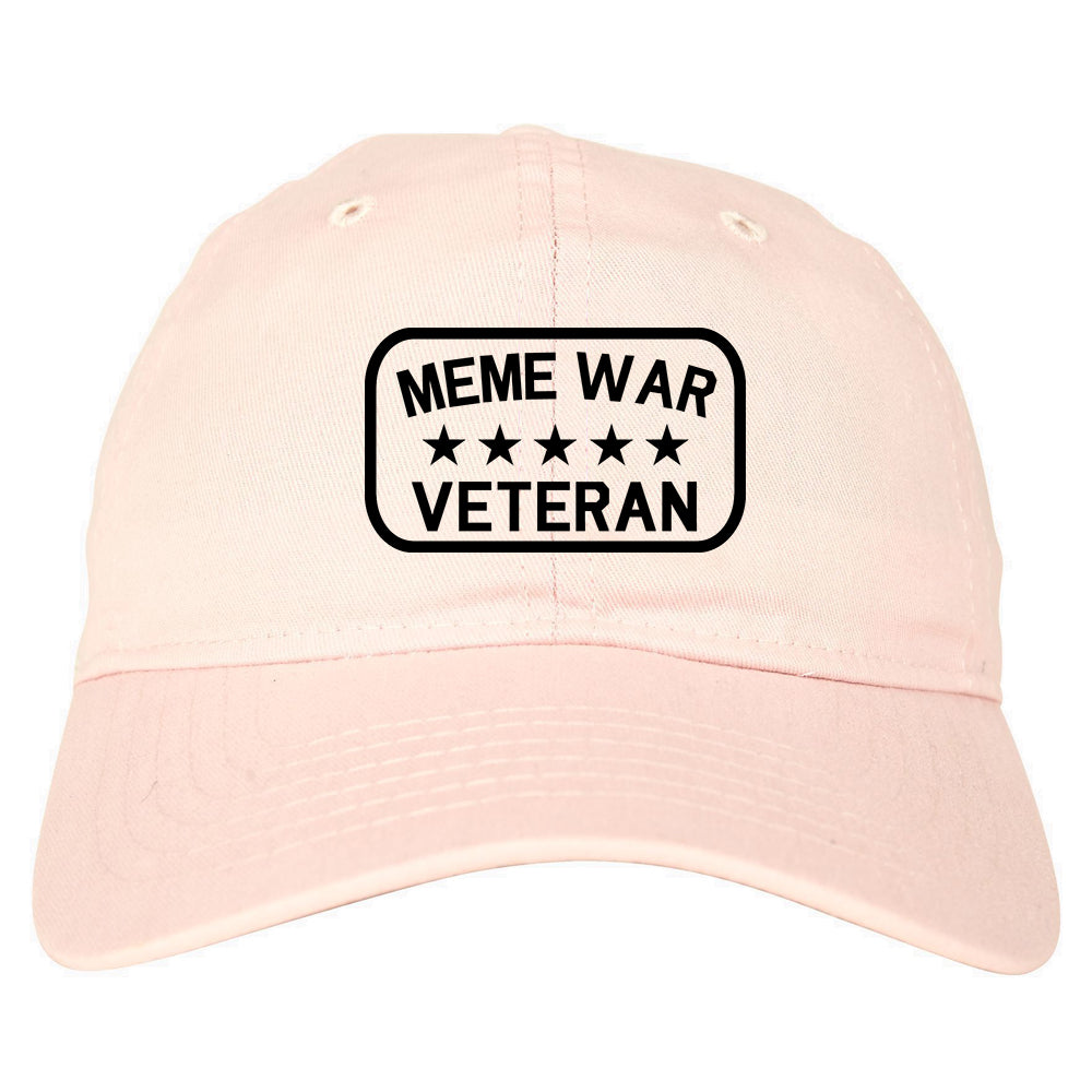Meme War Veteran Mens Dad Hat Baseball Cap Pink