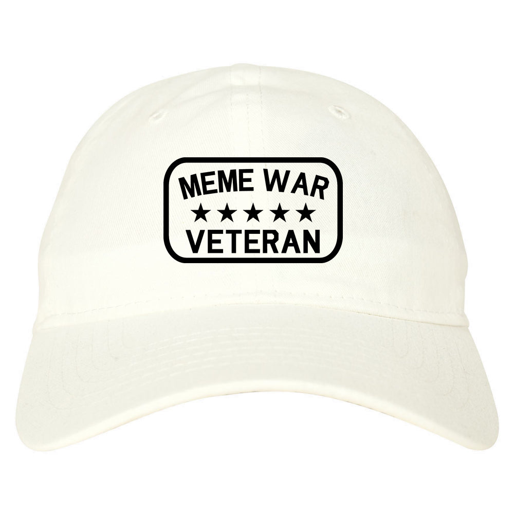Meme War Veteran Mens Dad Hat Baseball Cap White