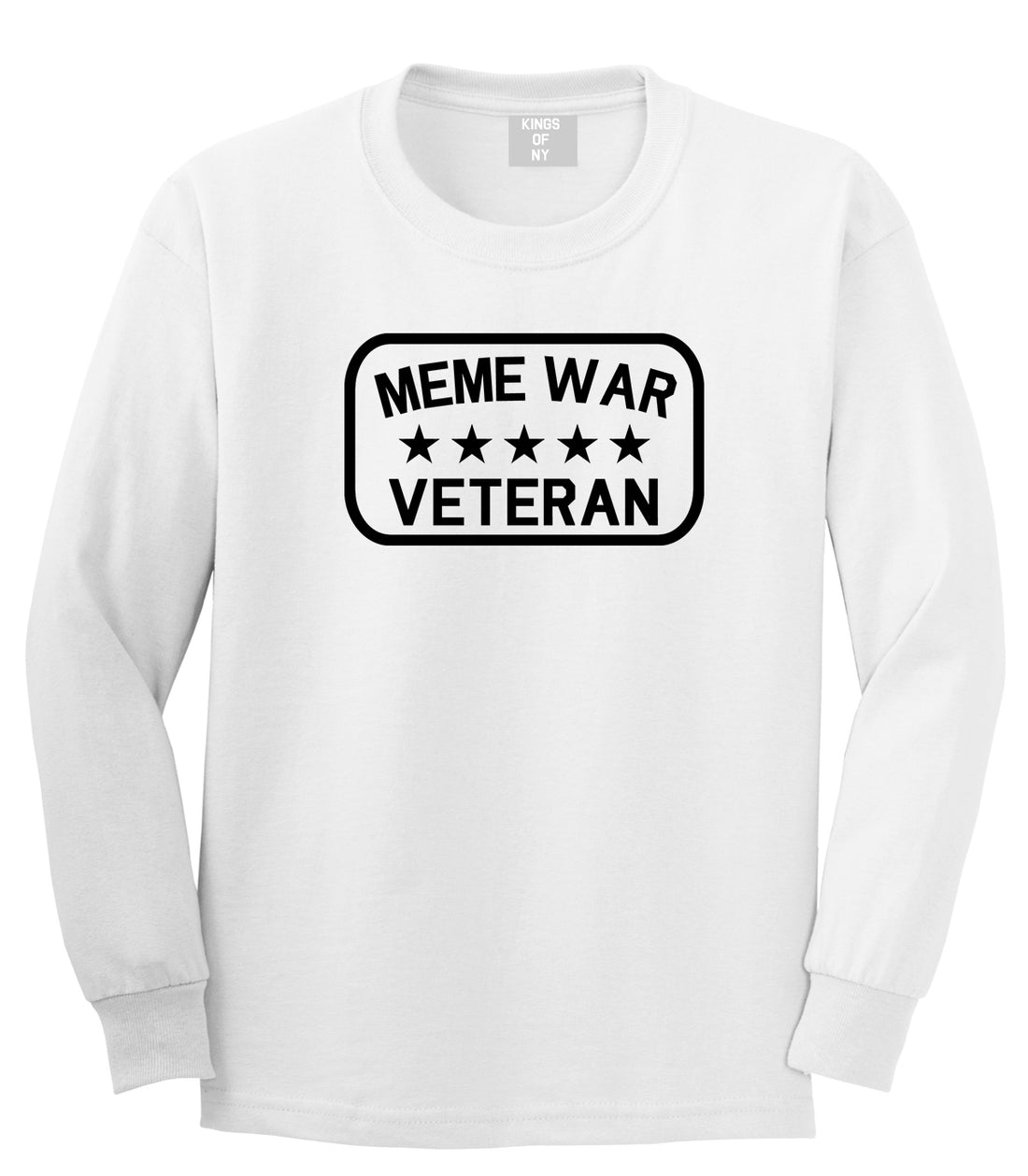 Meme War Veteran Mens Long Sleeve T-Shirt White