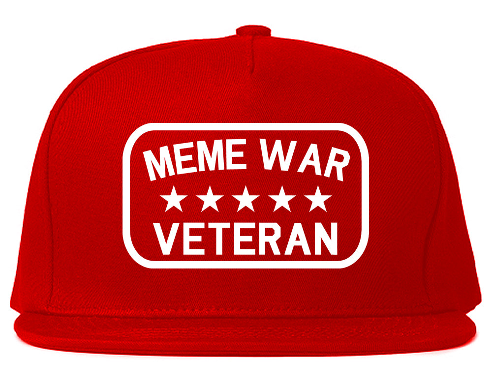 Meme War Veteran Mens Snapback Hat Red