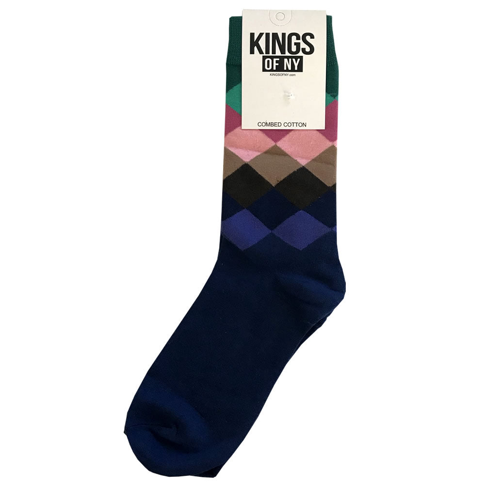 argyle pink and blue socks
