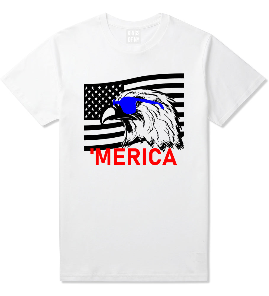 Merica Eagle Flag Funny Patriotic Mens T-Shirt White