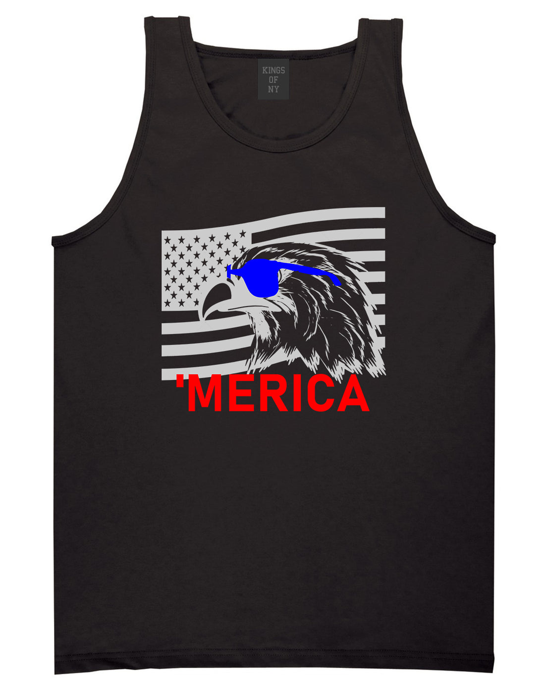 Merica Eagle Flag Funny Patriotic Mens Tank Top T-Shirt Black