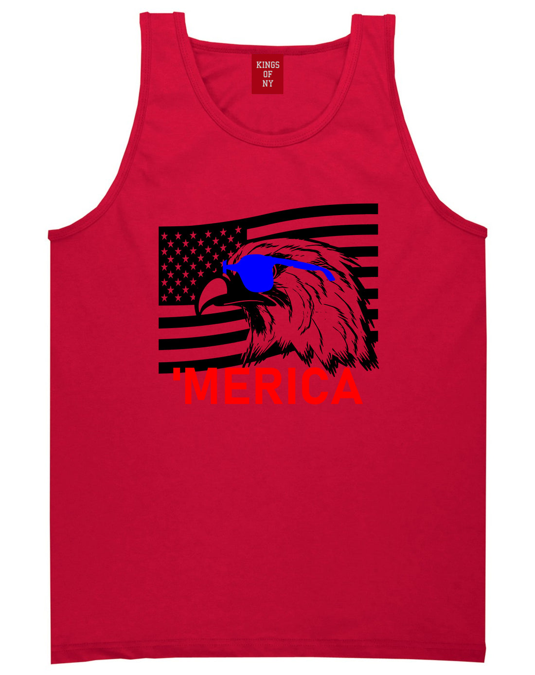Merica Eagle Flag Funny Patriotic Mens Tank Top T-Shirt Red
