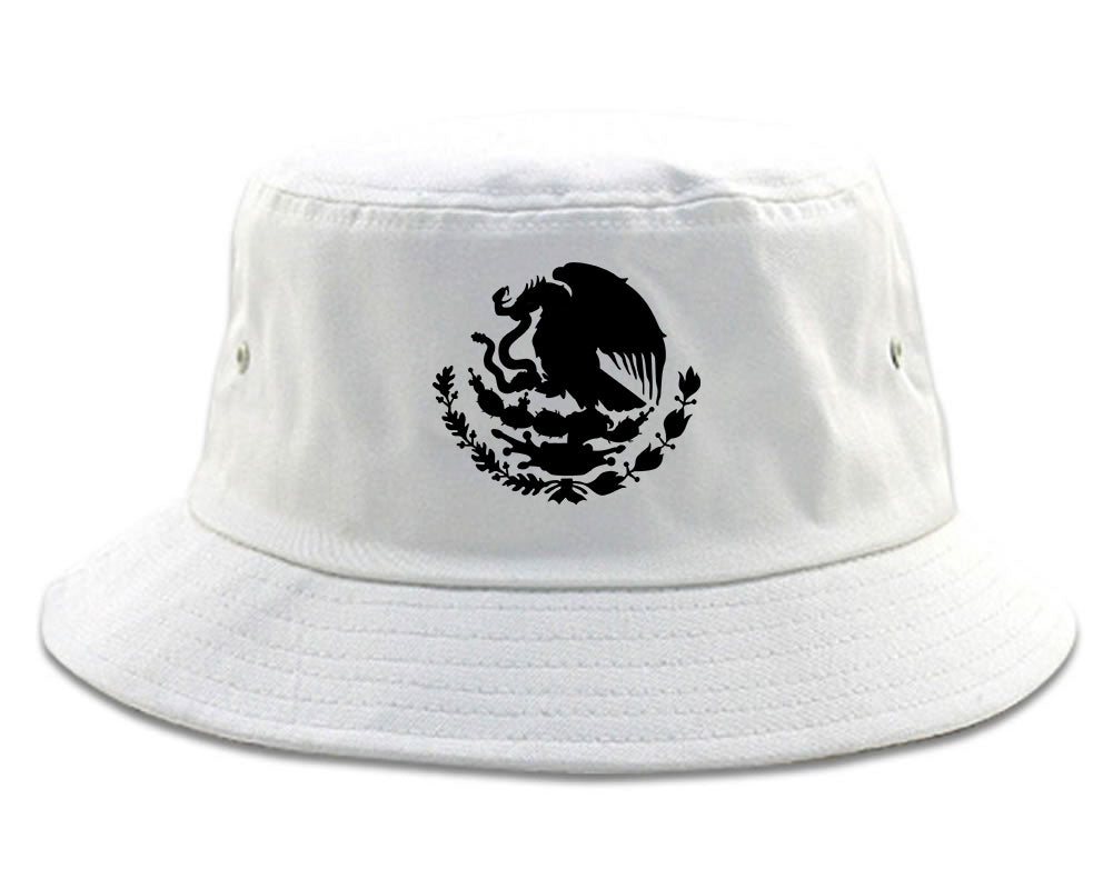 Mexican Color Coat Of Arms Mens Bucket Hat White