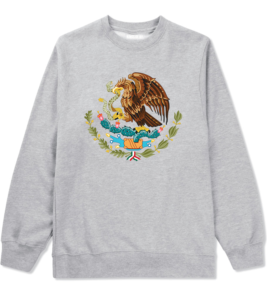 Mexican Color Coat Of Arms Mens Crewneck Sweatshirt Grey