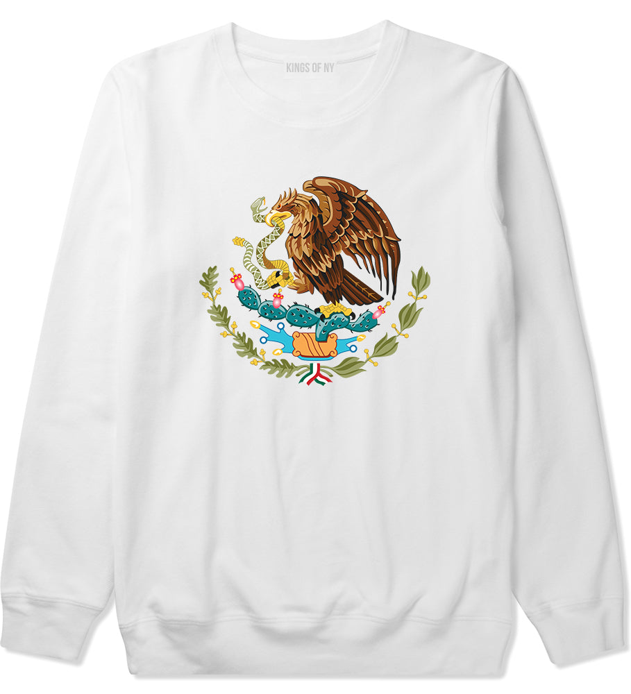 Mexican Color Coat Of Arms Mens Crewneck Sweatshirt White