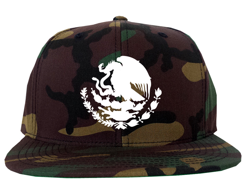 Mexican Color Coat Of Arms Mens Snapback Hat Army Camo
