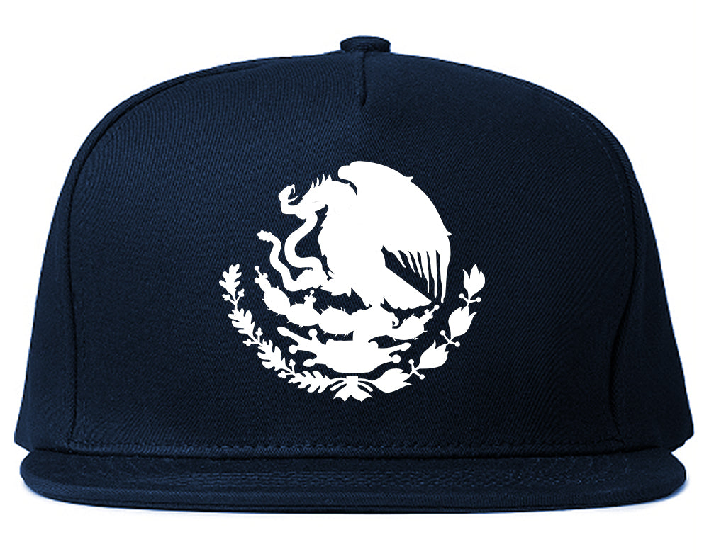 Mexican Color Coat Of Arms Mens Snapback Hat Navy Blue