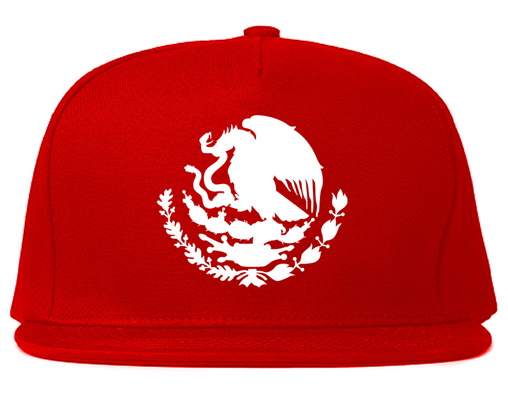 Mexican Color Coat Of Arms Mens Snapback Hat Red
