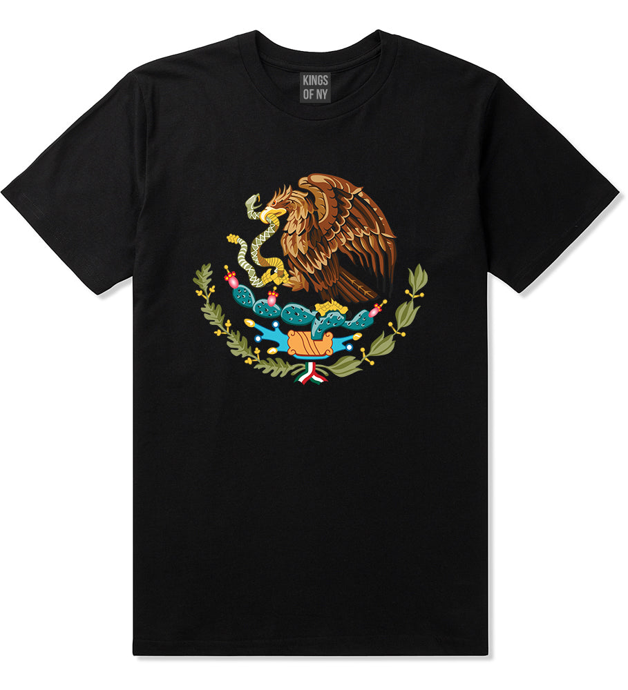 Mexican Color Coat Of Arms Mens T-Shirt Black