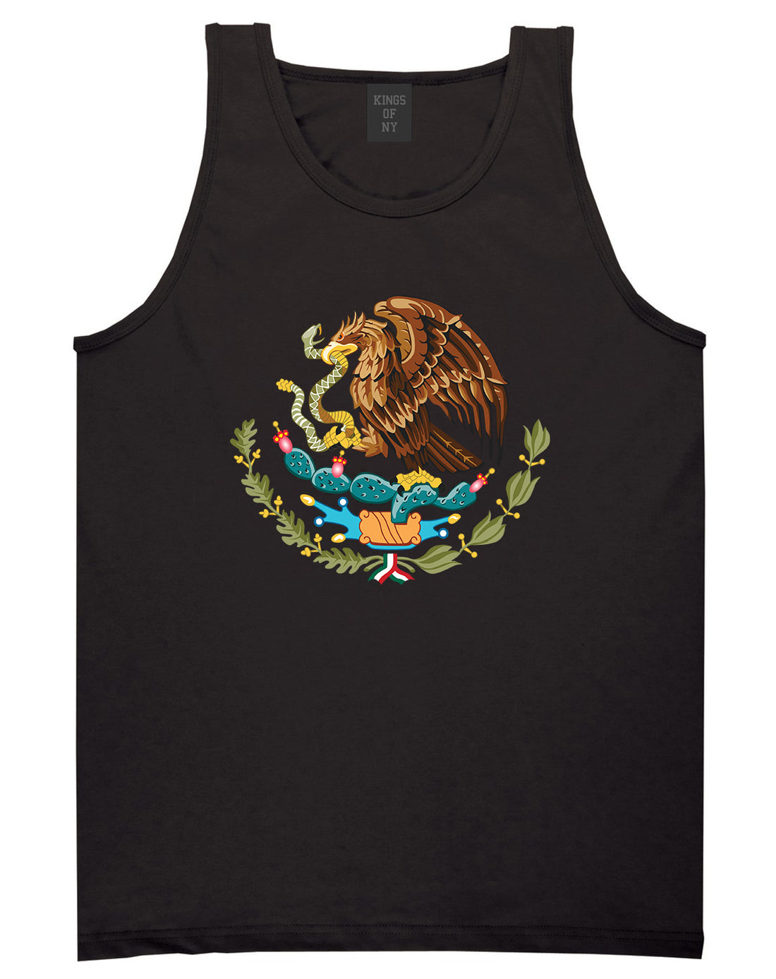 Mexican Color Coat Of Arms Mens Tank Top T-Shirt Black