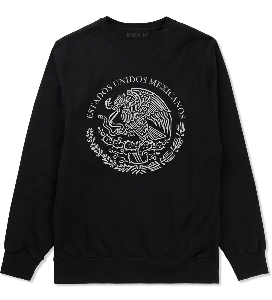 Mexico Coat Of Arms Black White Mens Crewneck Sweatshirt Black