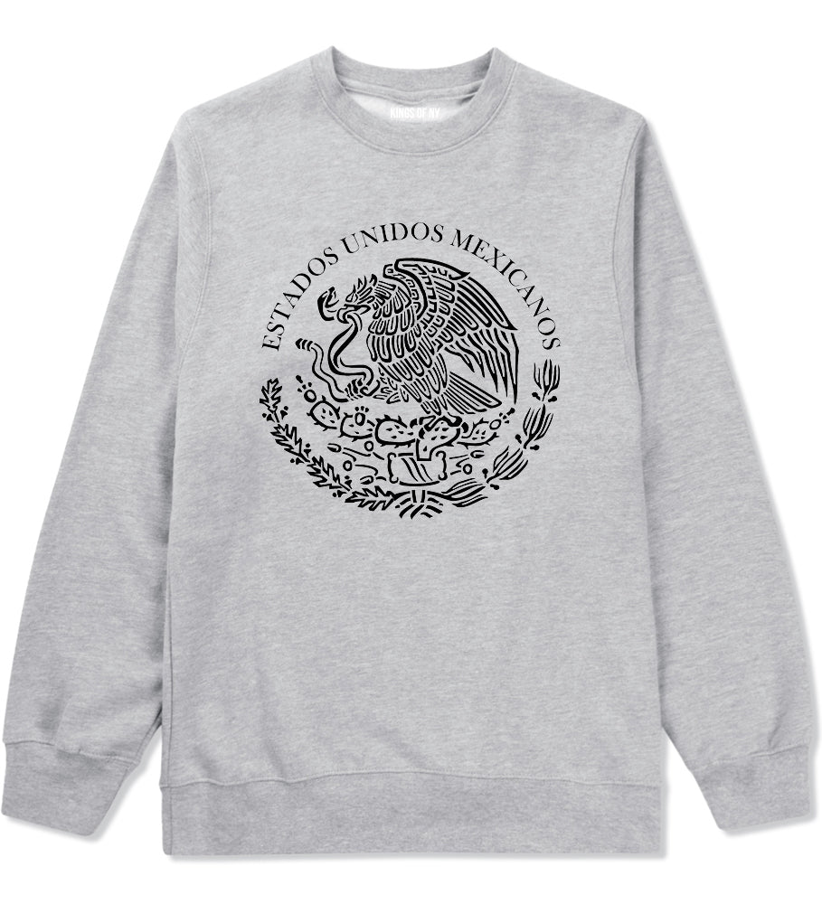 Mexico Coat Of Arms Black White Mens Crewneck Sweatshirt Grey