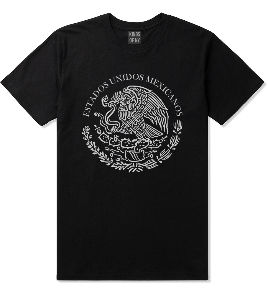 Mexico Coat Of Arms Black White Mens T-Shirt Black