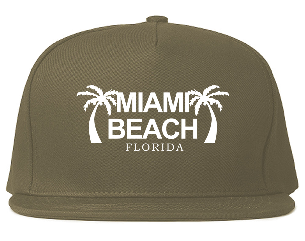 Miami Beach Retro Souvenir Mens Snapback Hat Grey