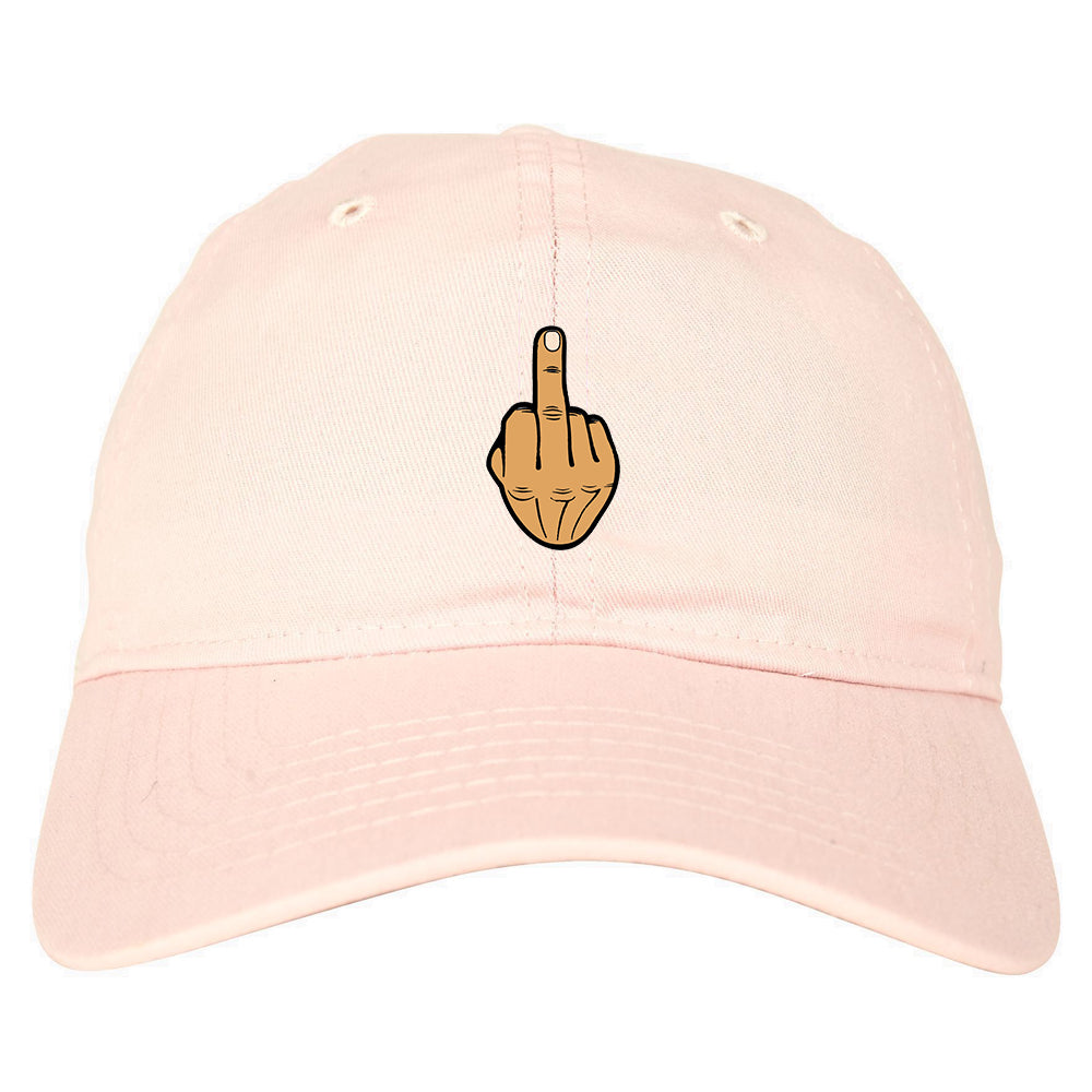 Middle Finger Funny Chest Mens Dad Hat Pink