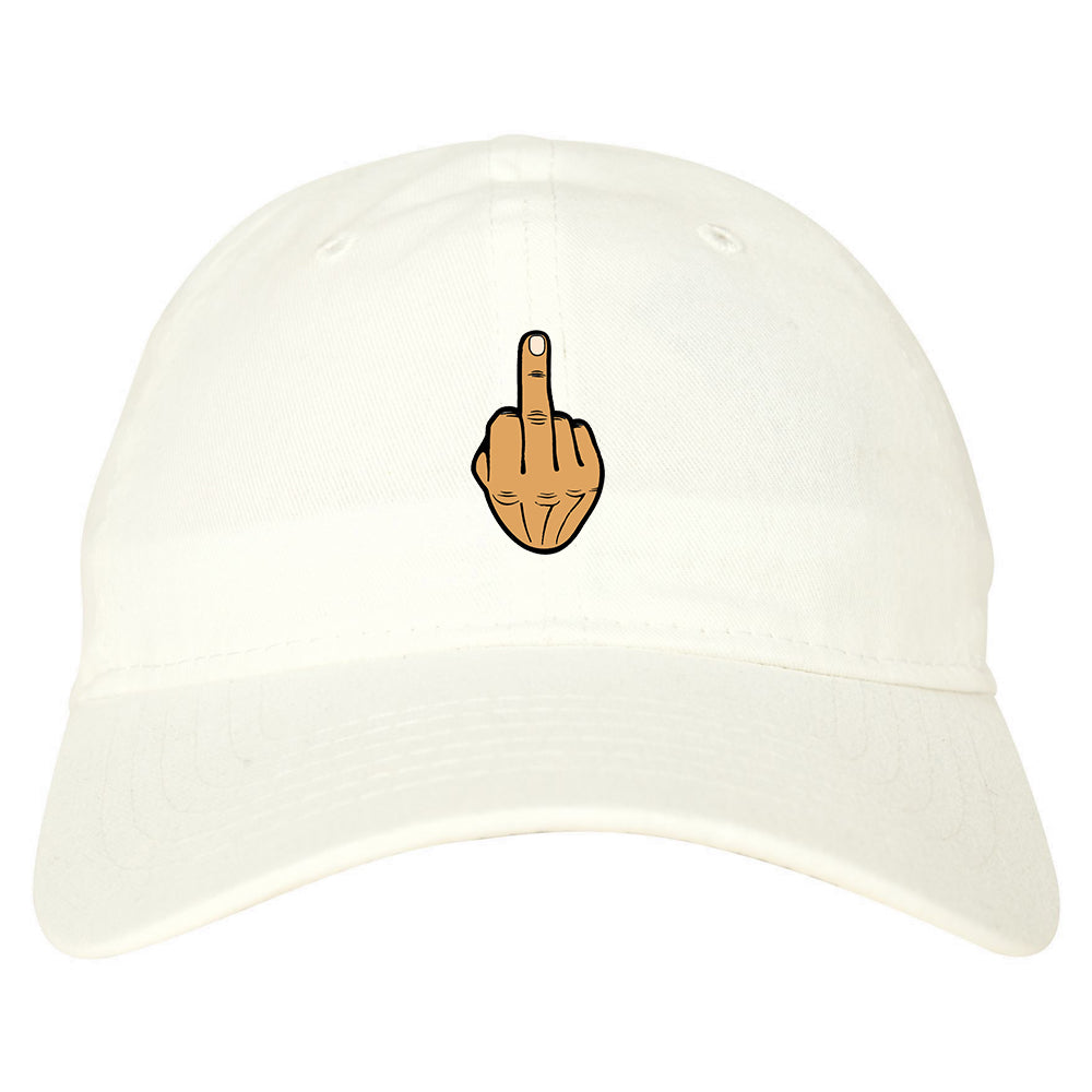 Middle Finger Funny Chest Mens Dad Hat White