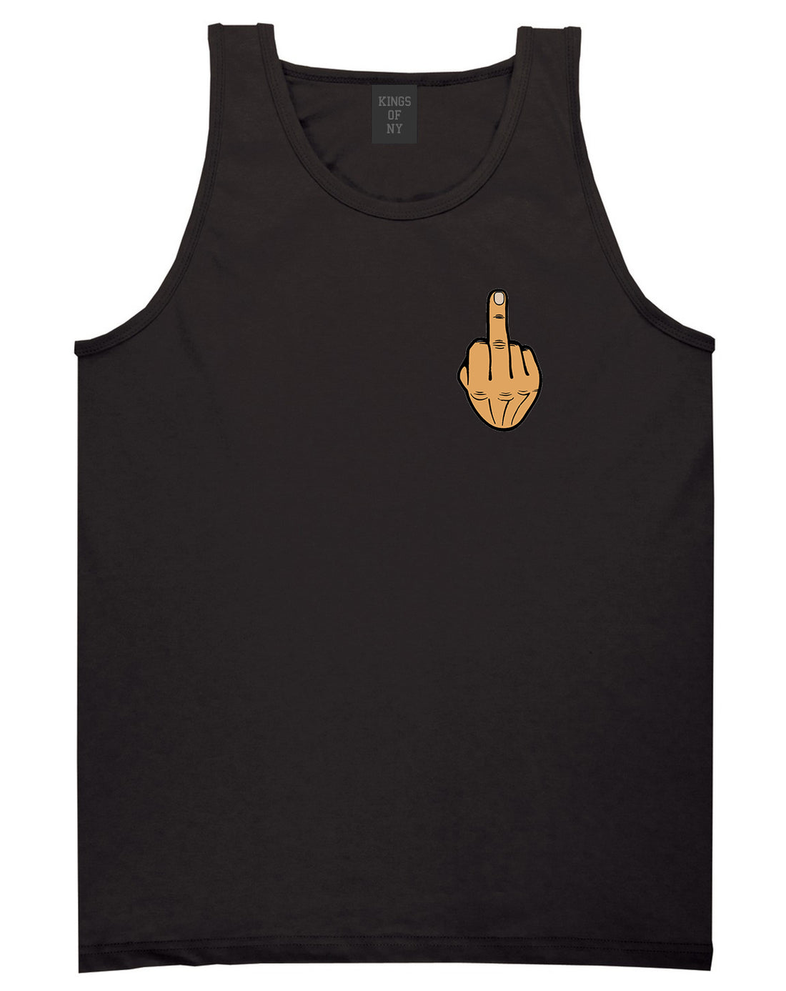 Middle Finger Funny Chest Mens Tank Top T-Shirt Black