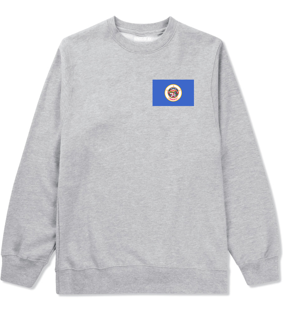 Minnesota State Flag MN Chest Mens Crewneck Sweatshirt Grey