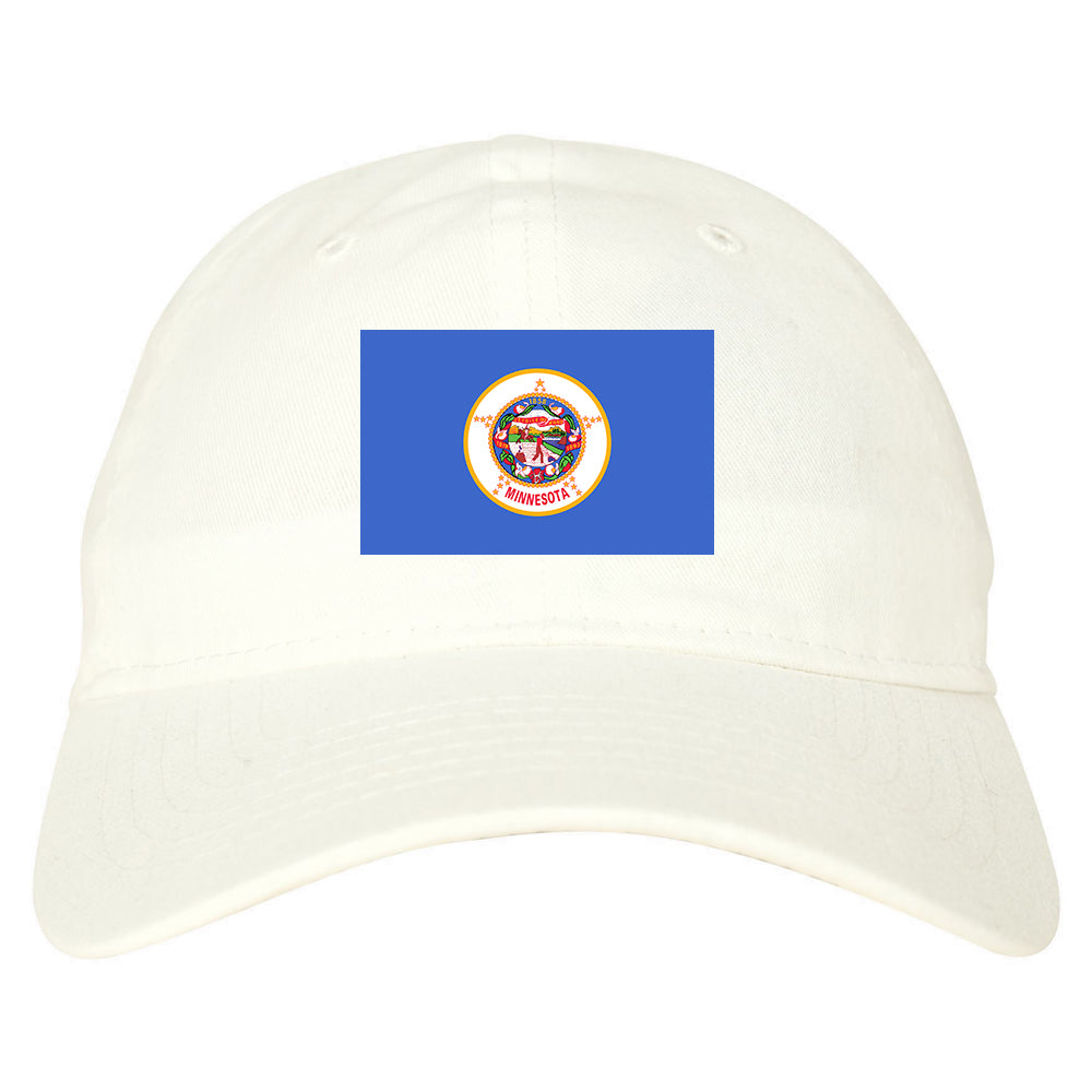 Minnesota State Flag MN Chest Mens Dad Hat White