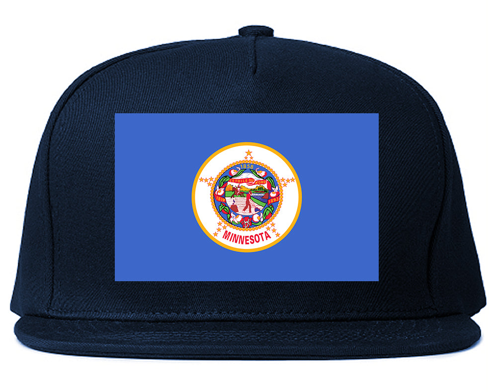 Minnesota State Flag MN Chest Mens Snapback Hat Navy Blue