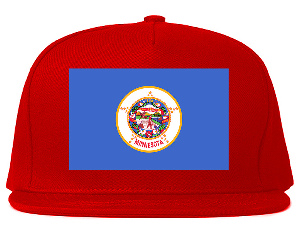 Minnesota State Flag MN Chest Mens Snapback Hat Red