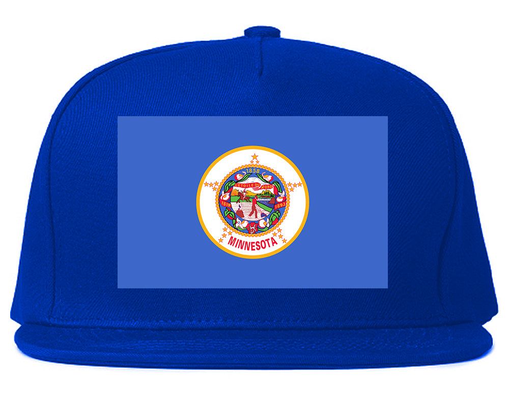 Minnesota State Flag MN Chest Mens Snapback Hat Royal Blue