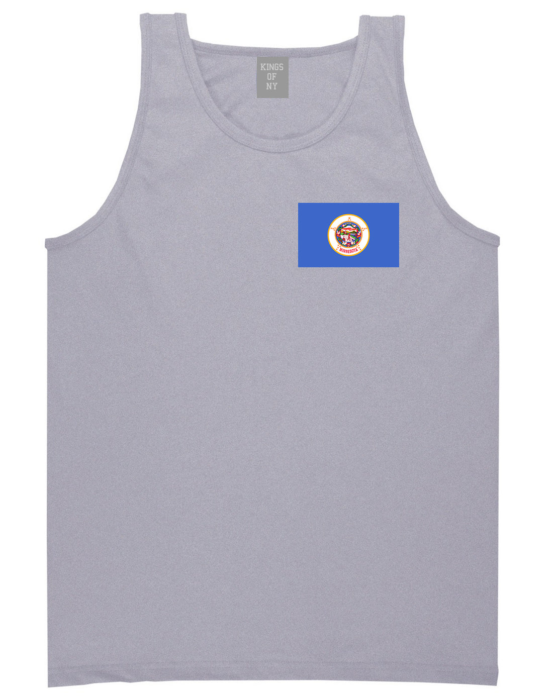 Minnesota State Flag MN Chest Mens Tank Top T-Shirt Grey