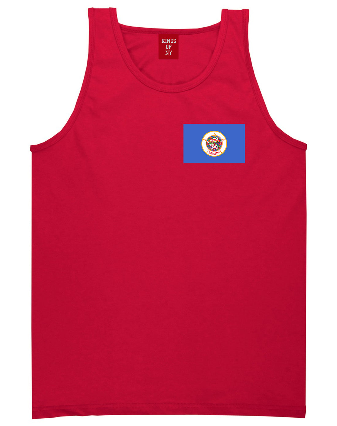 Minnesota State Flag MN Chest Mens Tank Top T-Shirt Red