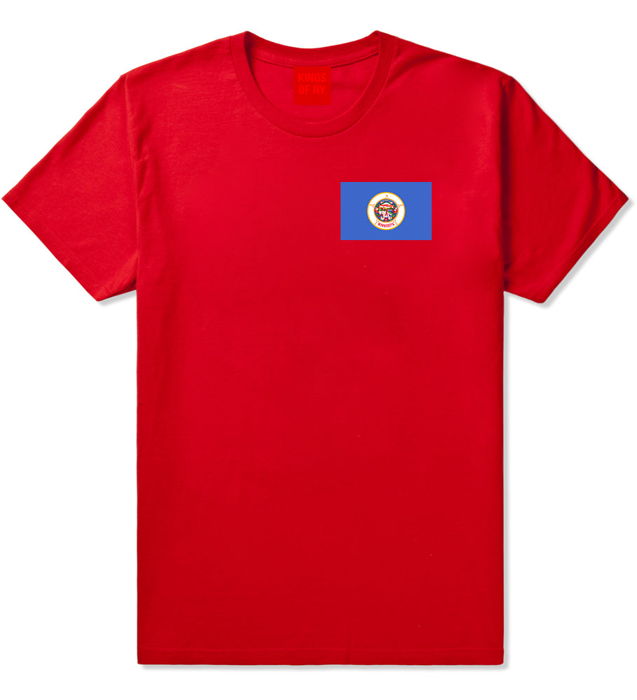 Minnesota State Flag MN Chest Mens T-Shirt Red
