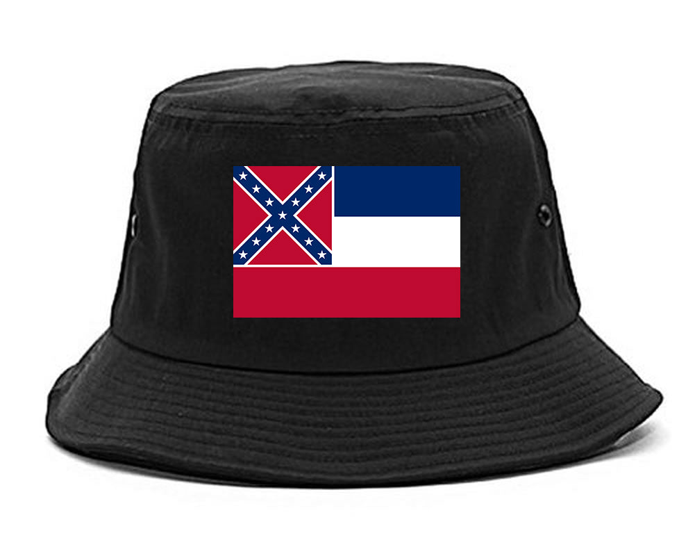 Mississippi State Flag MS Chest Mens Bucket Hat Black